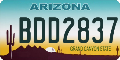 AZ license plate BDD2837