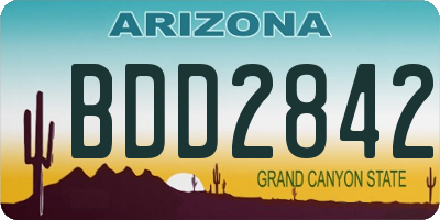 AZ license plate BDD2842