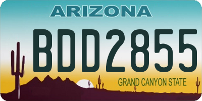 AZ license plate BDD2855