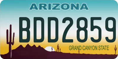 AZ license plate BDD2859