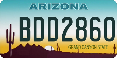 AZ license plate BDD2860