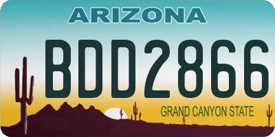 AZ license plate BDD2866