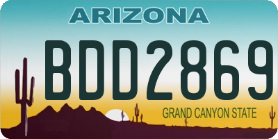 AZ license plate BDD2869