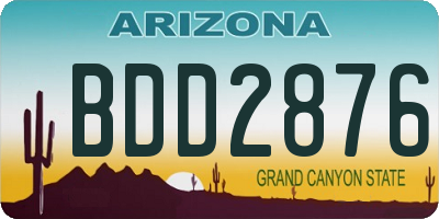 AZ license plate BDD2876