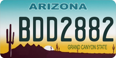 AZ license plate BDD2882
