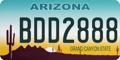 AZ license plate BDD2888