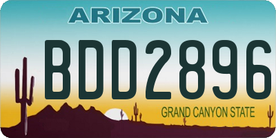 AZ license plate BDD2896