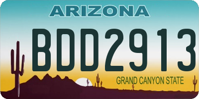 AZ license plate BDD2913