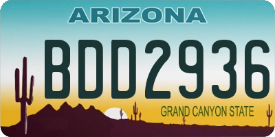 AZ license plate BDD2936