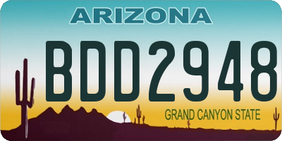 AZ license plate BDD2948
