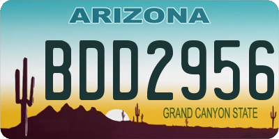 AZ license plate BDD2956