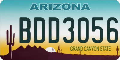 AZ license plate BDD3056