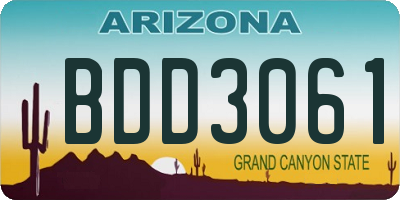 AZ license plate BDD3061
