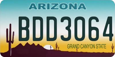 AZ license plate BDD3064