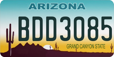 AZ license plate BDD3085