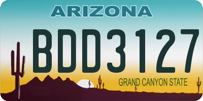 AZ license plate BDD3127