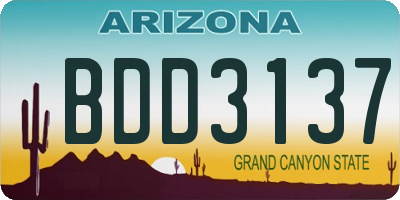 AZ license plate BDD3137