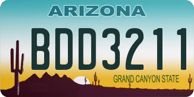 AZ license plate BDD3211