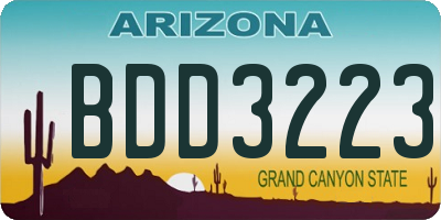 AZ license plate BDD3223