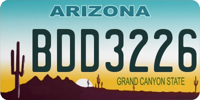 AZ license plate BDD3226