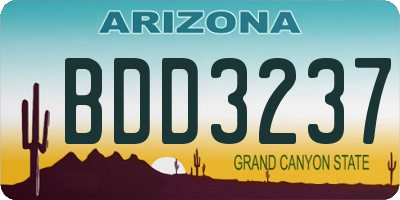 AZ license plate BDD3237