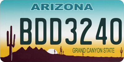 AZ license plate BDD3240