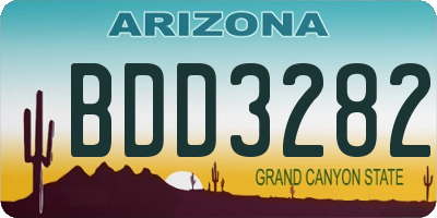 AZ license plate BDD3282