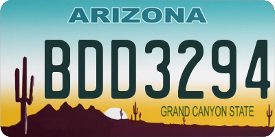 AZ license plate BDD3294