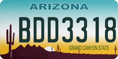 AZ license plate BDD3318