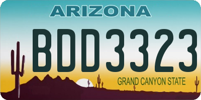 AZ license plate BDD3323