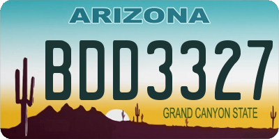 AZ license plate BDD3327