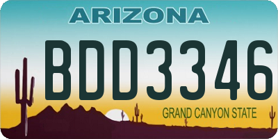 AZ license plate BDD3346