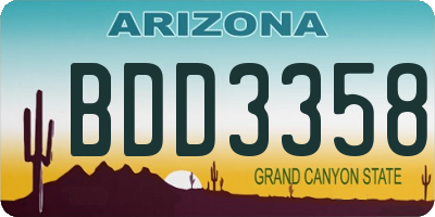 AZ license plate BDD3358
