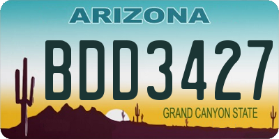 AZ license plate BDD3427
