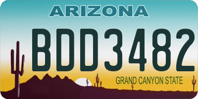 AZ license plate BDD3482