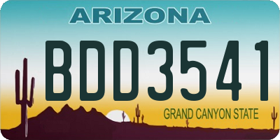 AZ license plate BDD3541