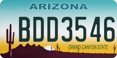AZ license plate BDD3546