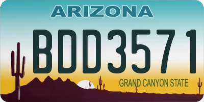 AZ license plate BDD3571