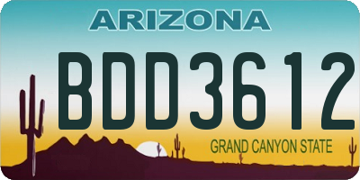 AZ license plate BDD3612