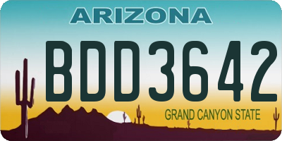 AZ license plate BDD3642