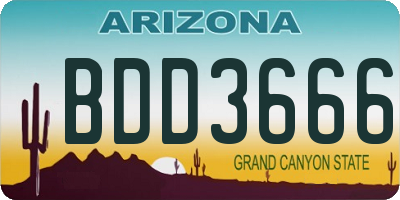 AZ license plate BDD3666