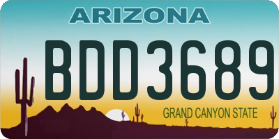 AZ license plate BDD3689