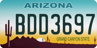 AZ license plate BDD3697