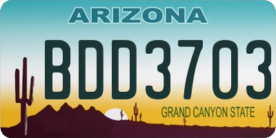 AZ license plate BDD3703