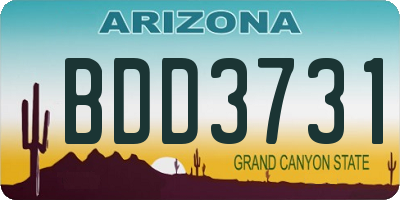 AZ license plate BDD3731