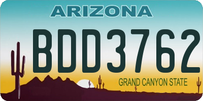AZ license plate BDD3762