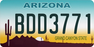 AZ license plate BDD3771
