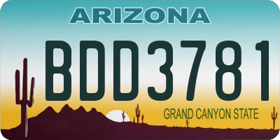 AZ license plate BDD3781