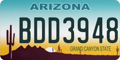 AZ license plate BDD3948