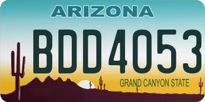 AZ license plate BDD4053